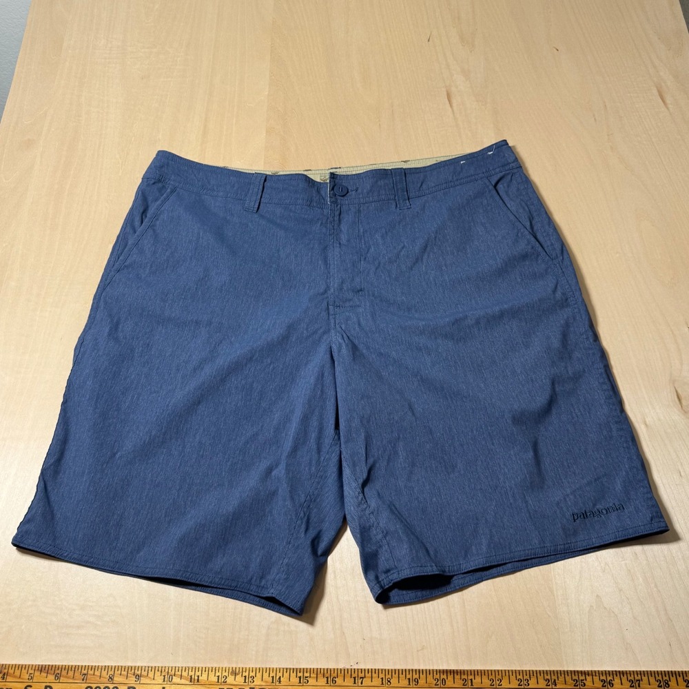 Patagonia Mens Blue Casual Shorts Size 38‎ Flat Front Outdoor